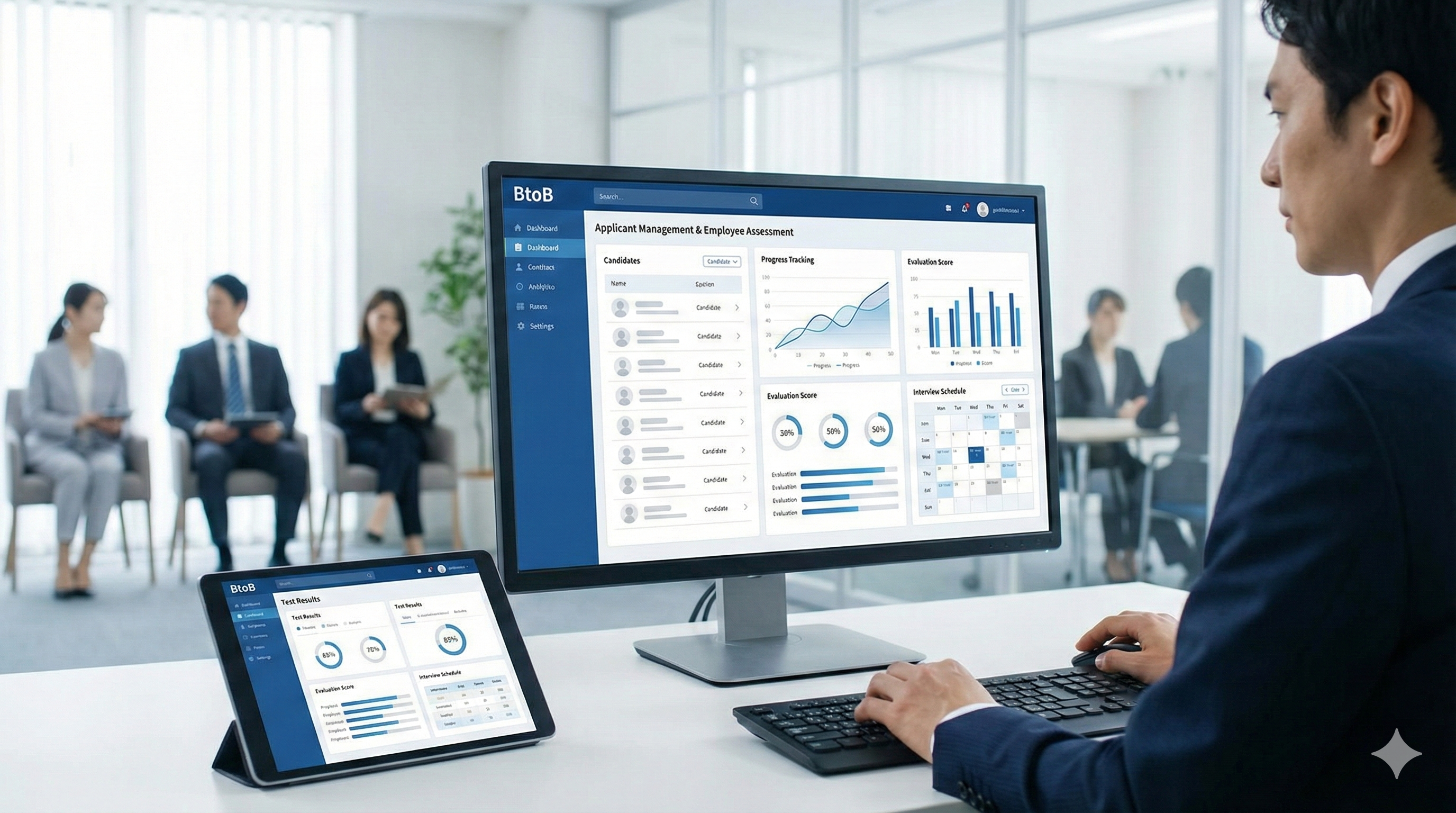採用管理WEBシステム画面